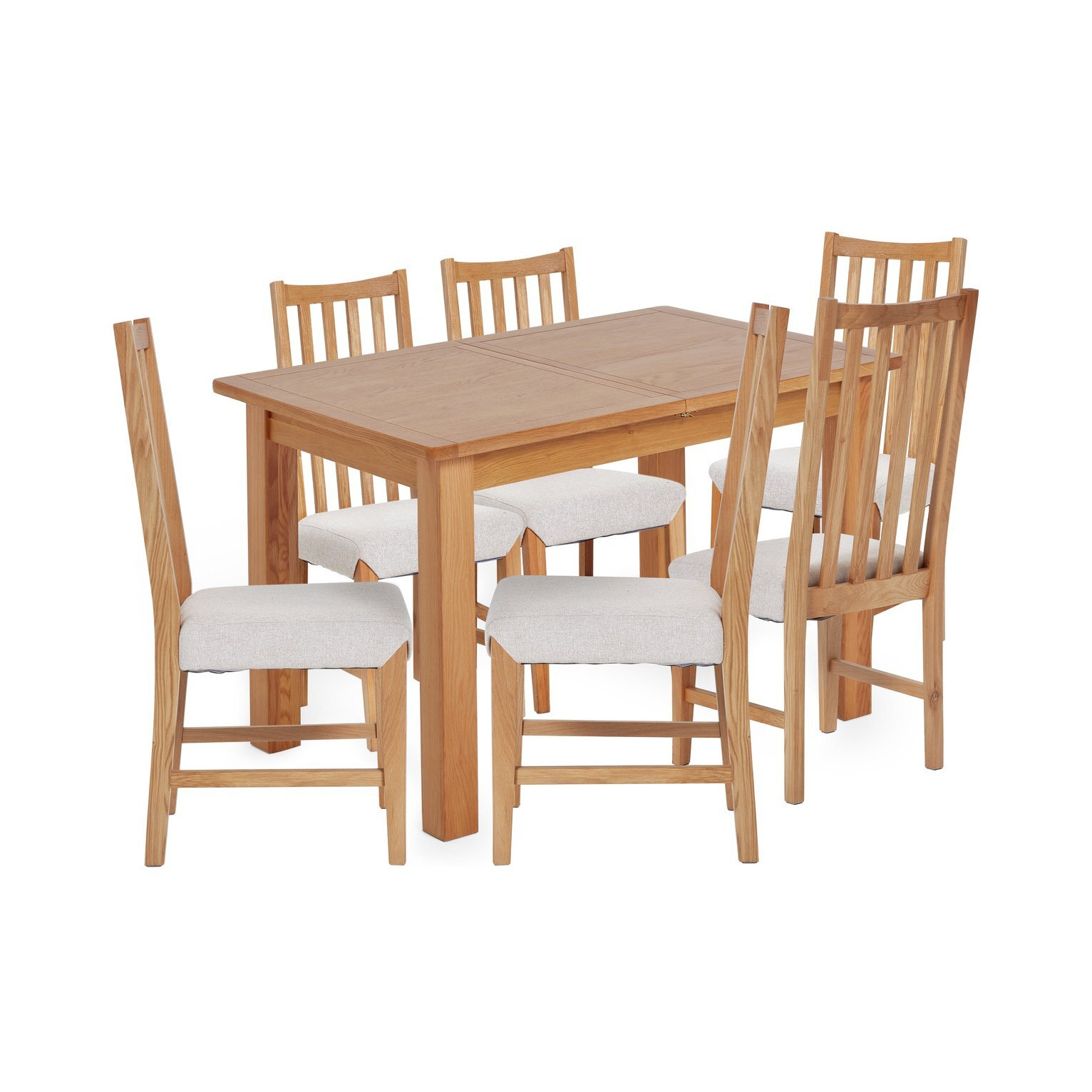 Argos Home Ashwell Wood Veneer Dining Table & 6 Oak Chairs by Argos