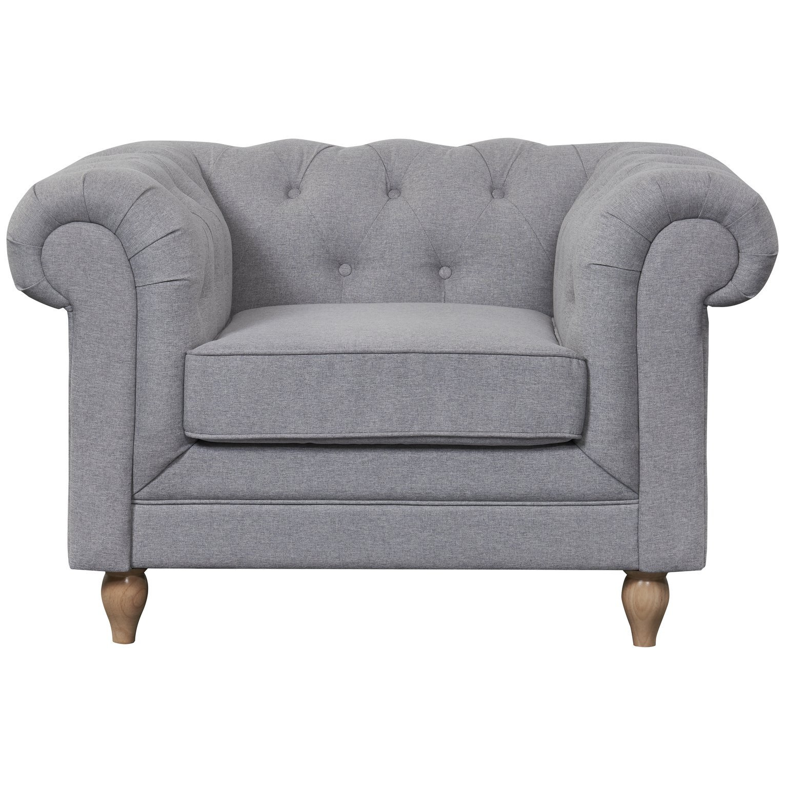 Habitat Chesterfield Fabric Armchair Light Grey by Argos