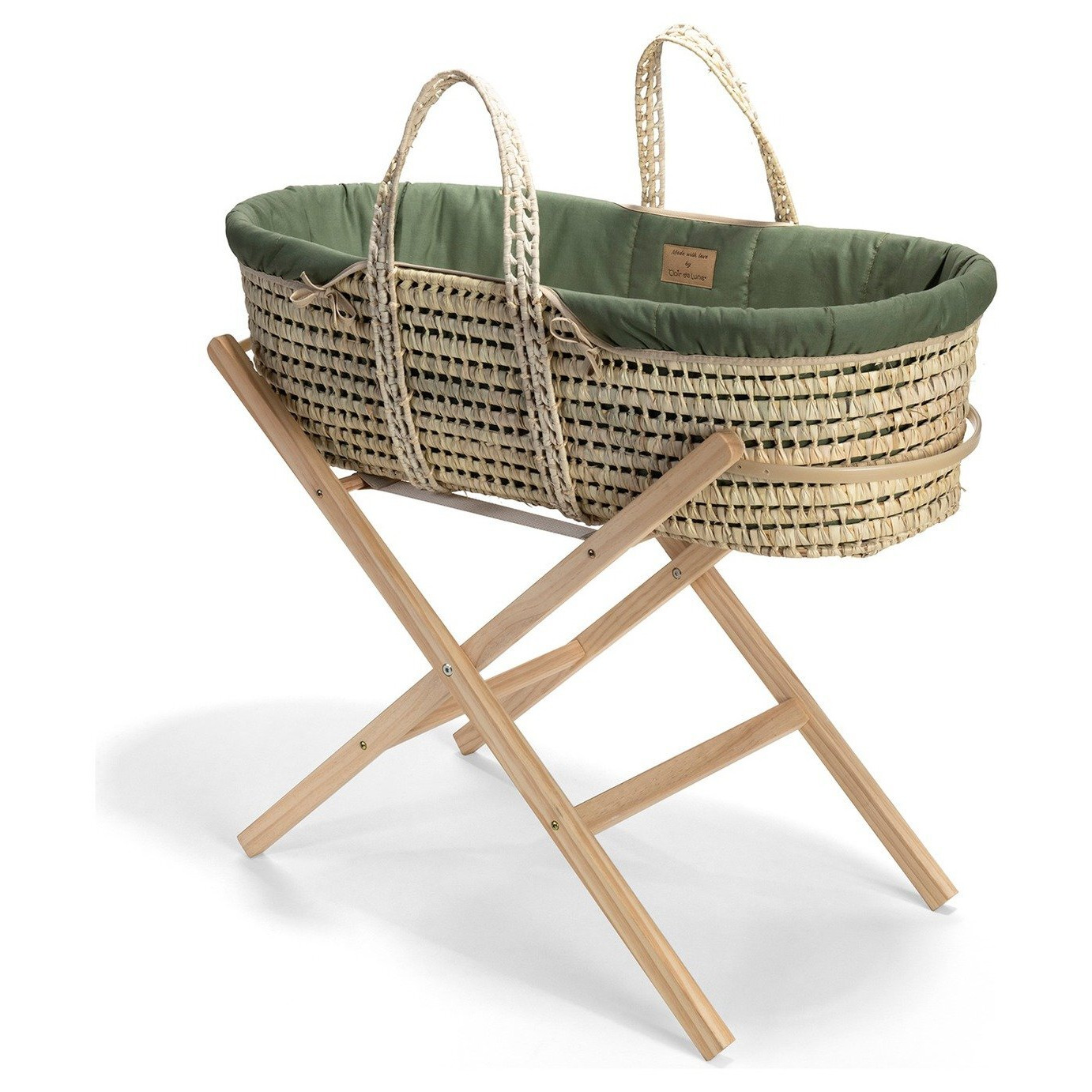 Clair De Lune Palm Moses Basket With StandForest Green by Argos