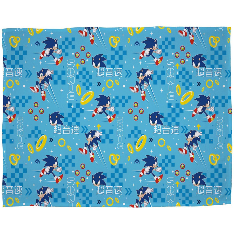 Sonic Kids Fleece Throw Multicolured 150X100cm by Argos