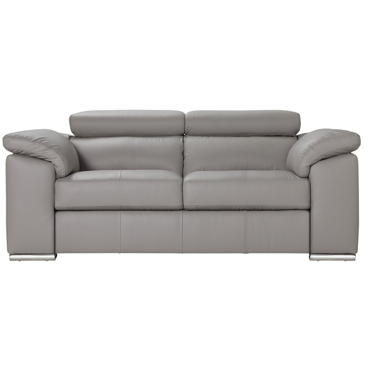 Argos Home Valencia Leather 2 Seater Sofa Light Grey by Argos