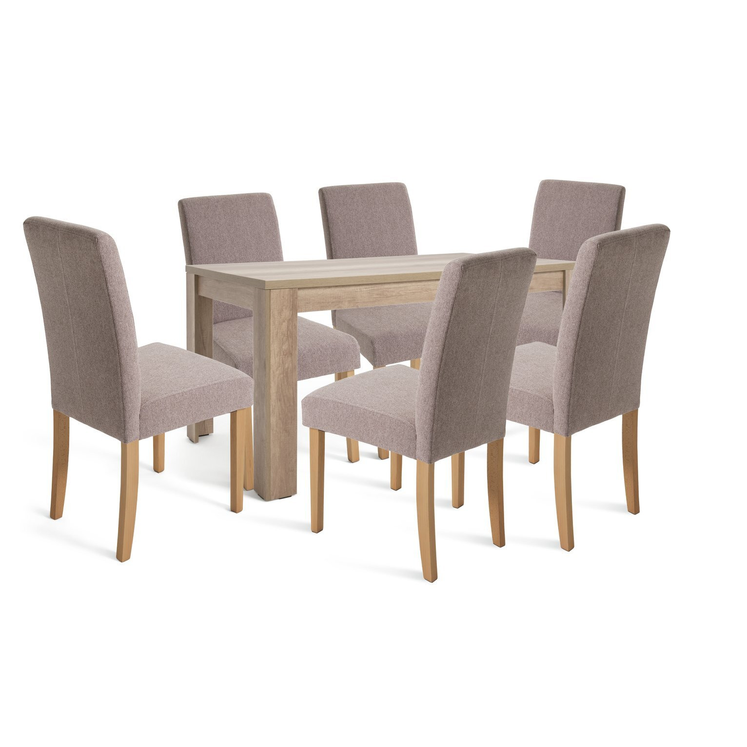 Argos Home Preston Dining Table & 6 Brown Chairs by Argos