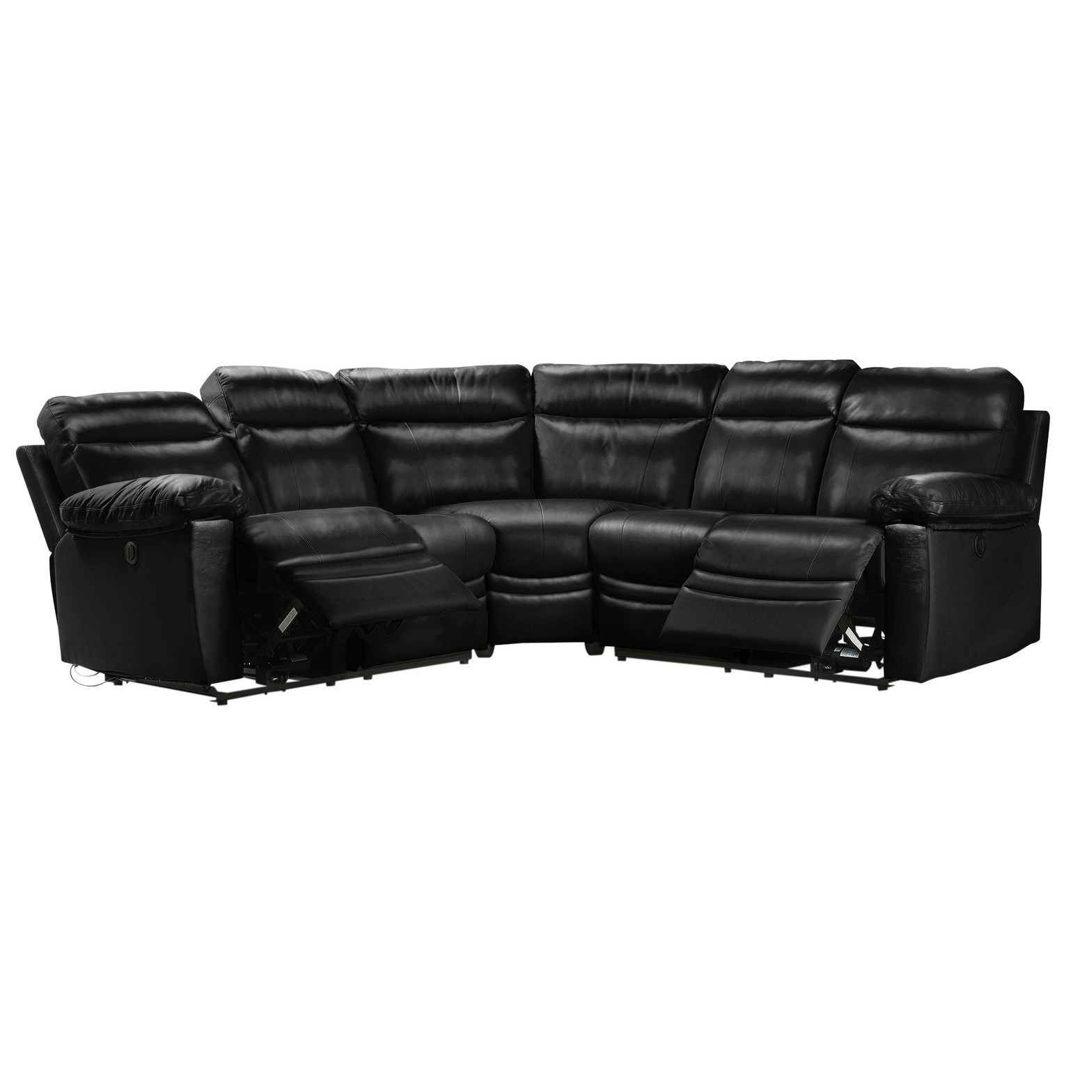 Argos Home Paolo Leather Power Recliner Corner Sofa Black by Argos