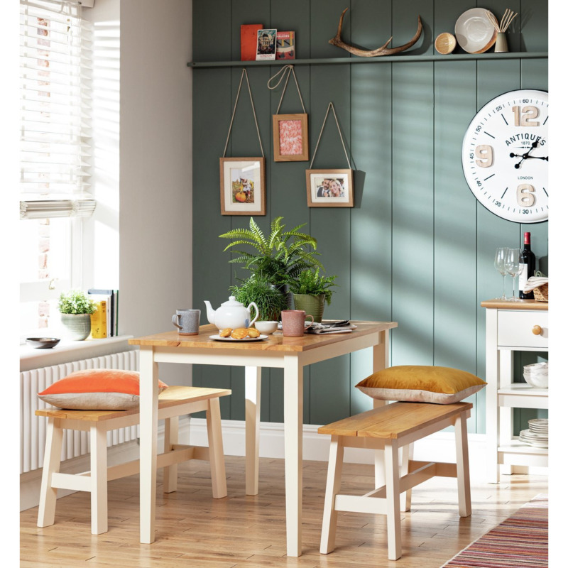 Habitat Chicago Solid Wood Dining Table Off White by Argos