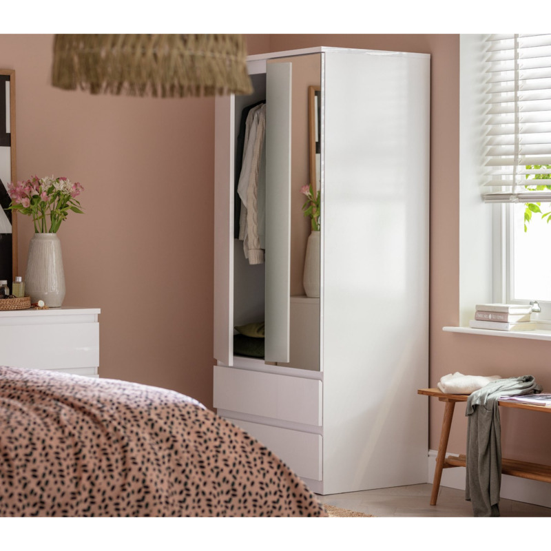 Habitat Jenson 2 Door 2 Drawer Mirror Wardrobe Oak Effect by Argos