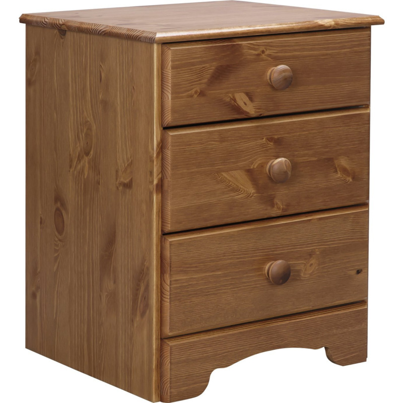 Argos Home Nordic 3 Drawer Bedside Table Pine by Argos