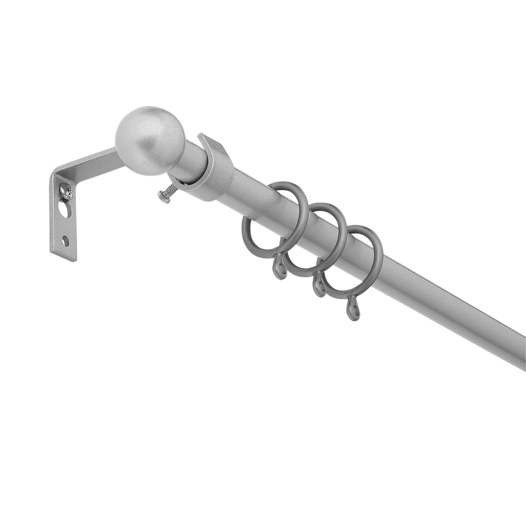 Argos Home Extendable Metal Curtain Pole Silver by Argos