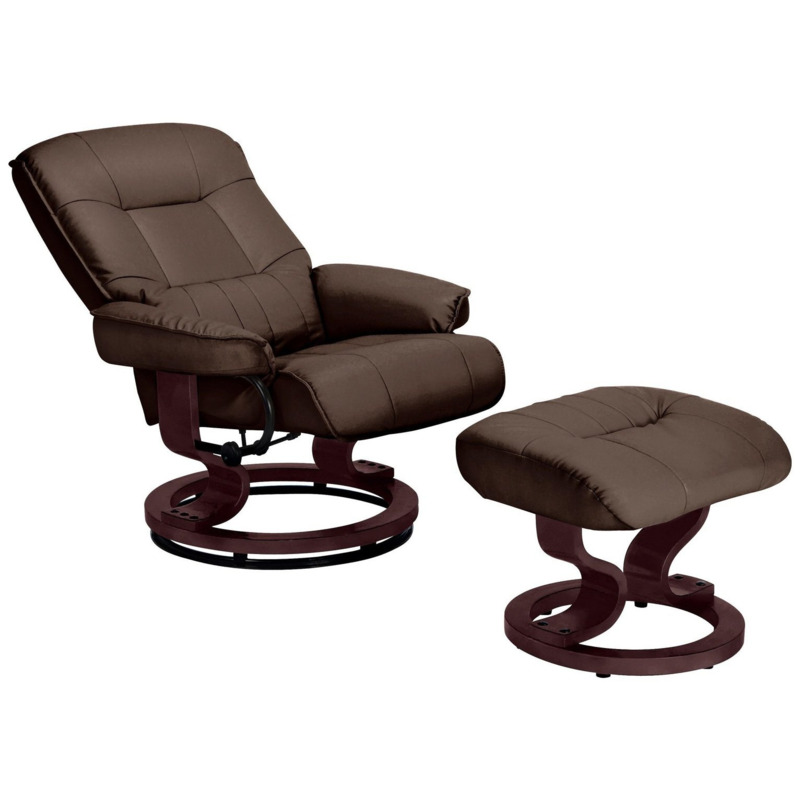 Argos Home Santos Recliner Chair and Footstool Chocolate by Argos