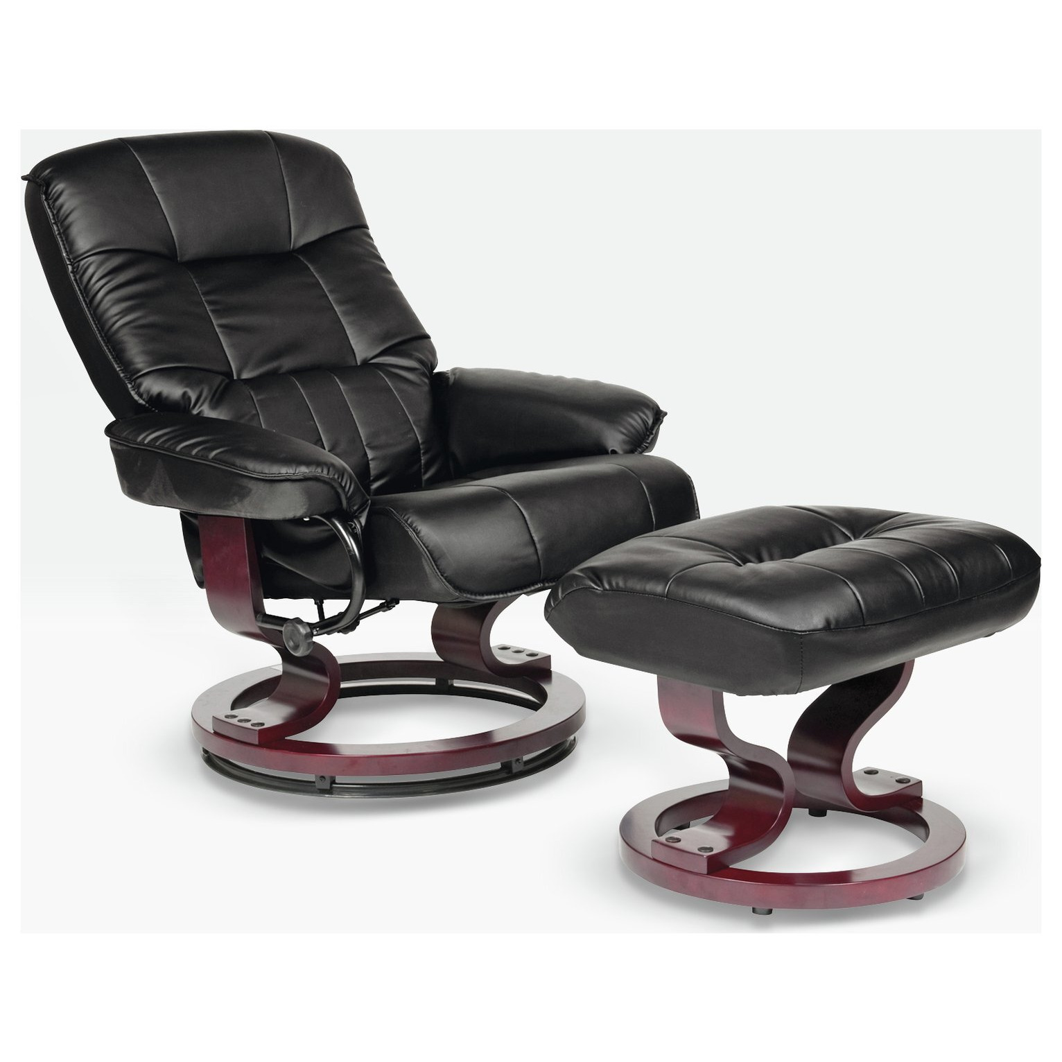 Argos Home Santos Recliner Chair with Footstool Black by Argos