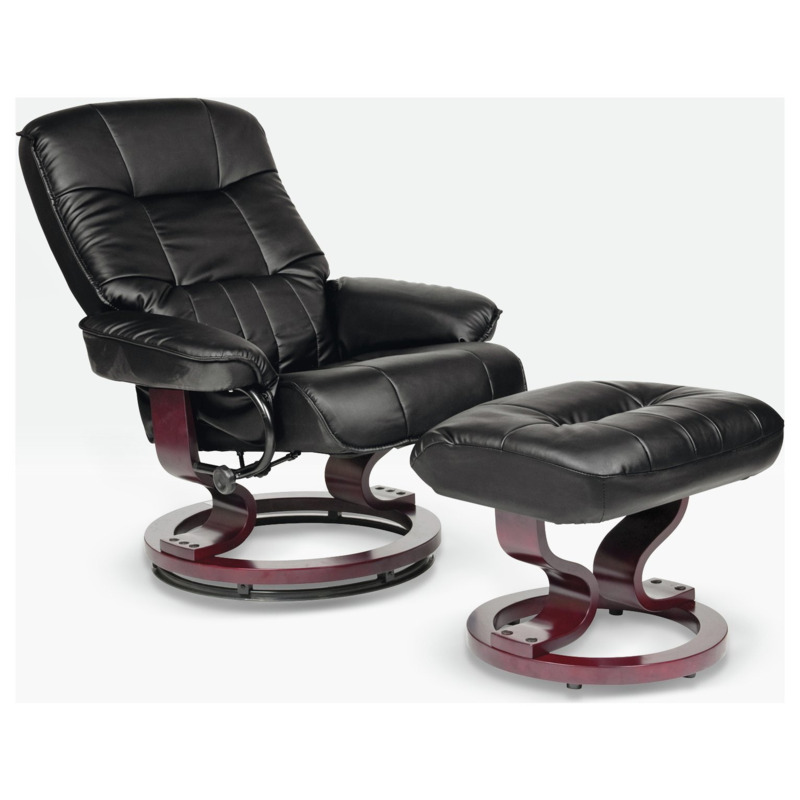Argos Home Santos Recliner Chair with Footstool Black by Argos