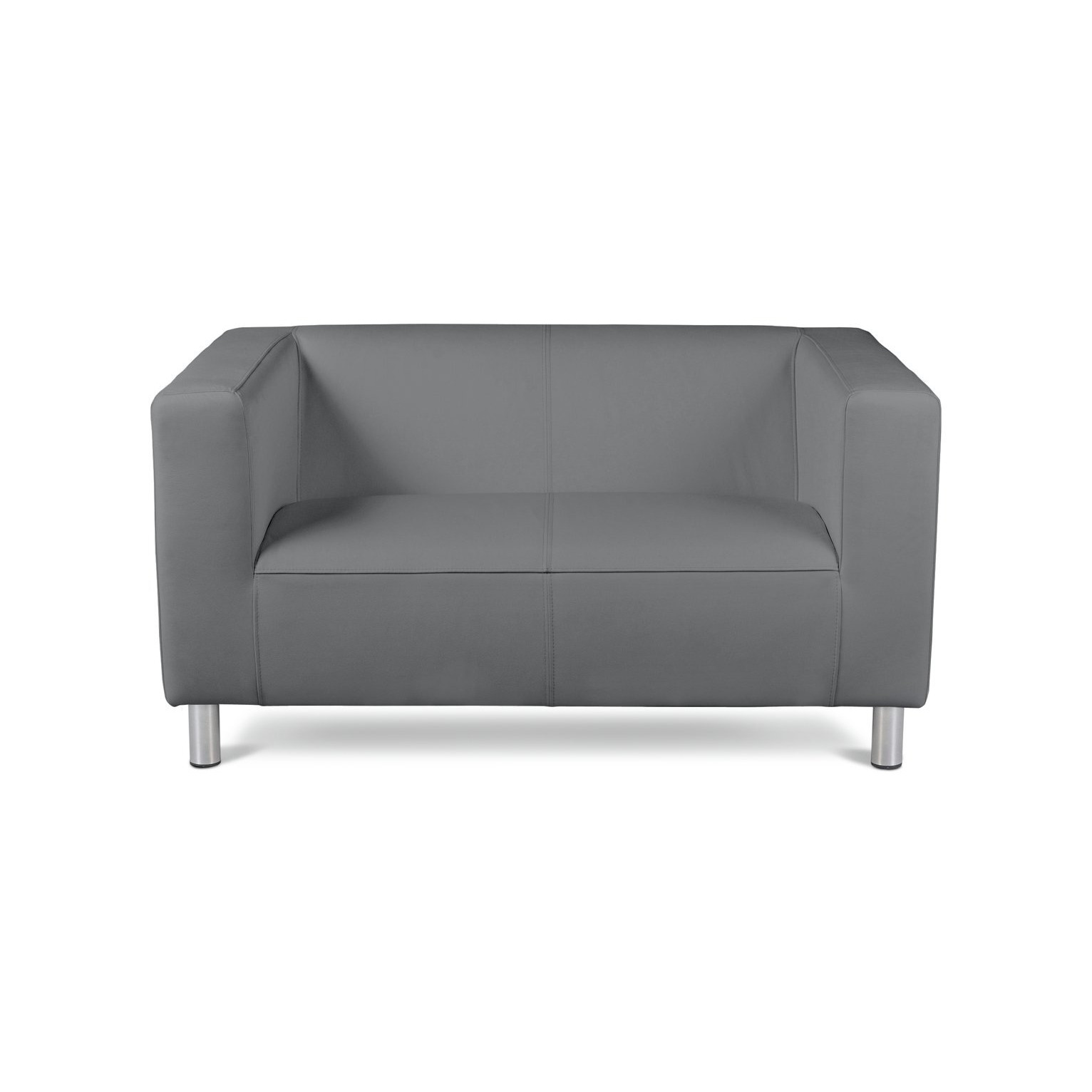 Argos Home Moda Small Faux Leather 2 Seater Sofa Grey by Argos