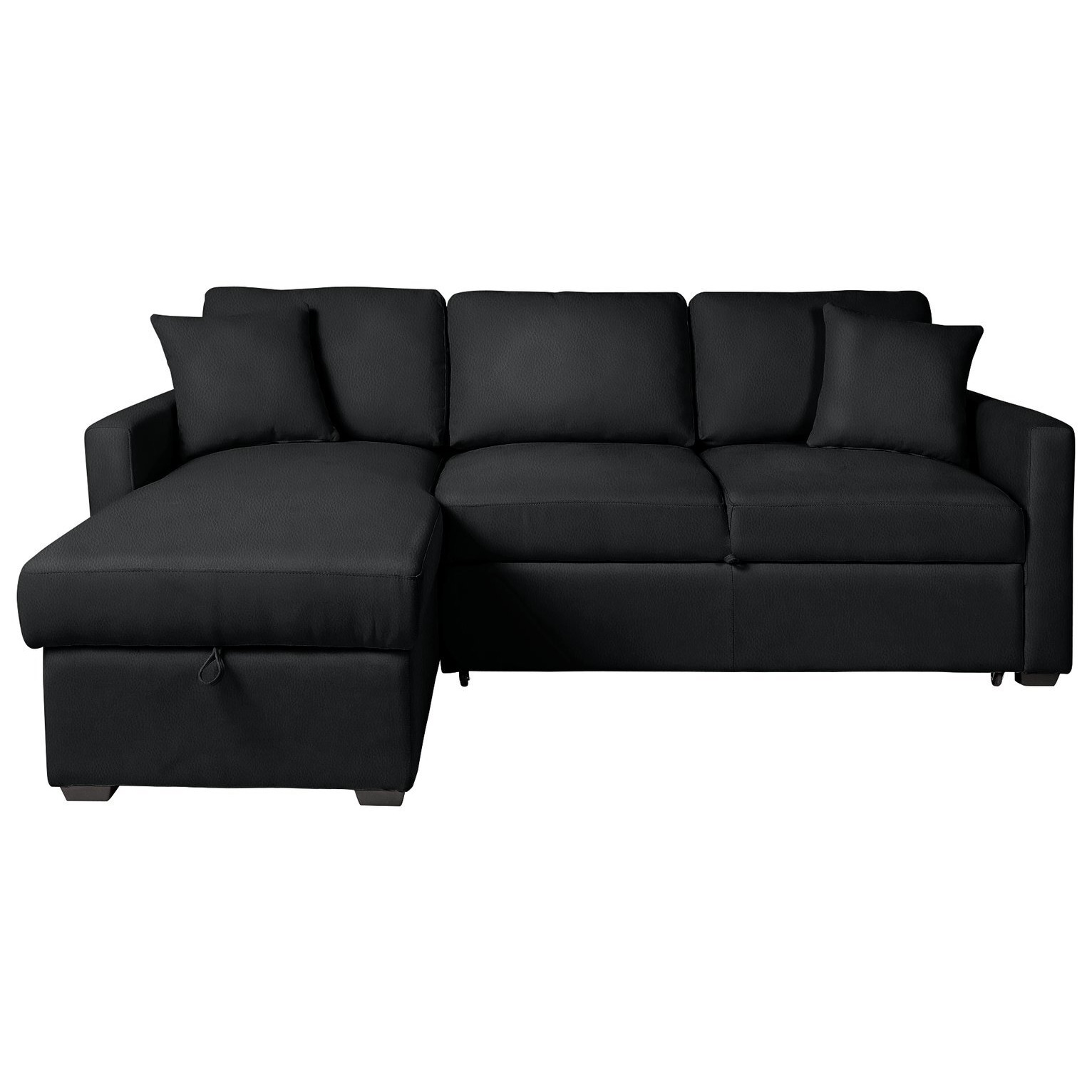 Habitat Reagan Left Hand Corner Chaise Sofa Bed Black by Argos