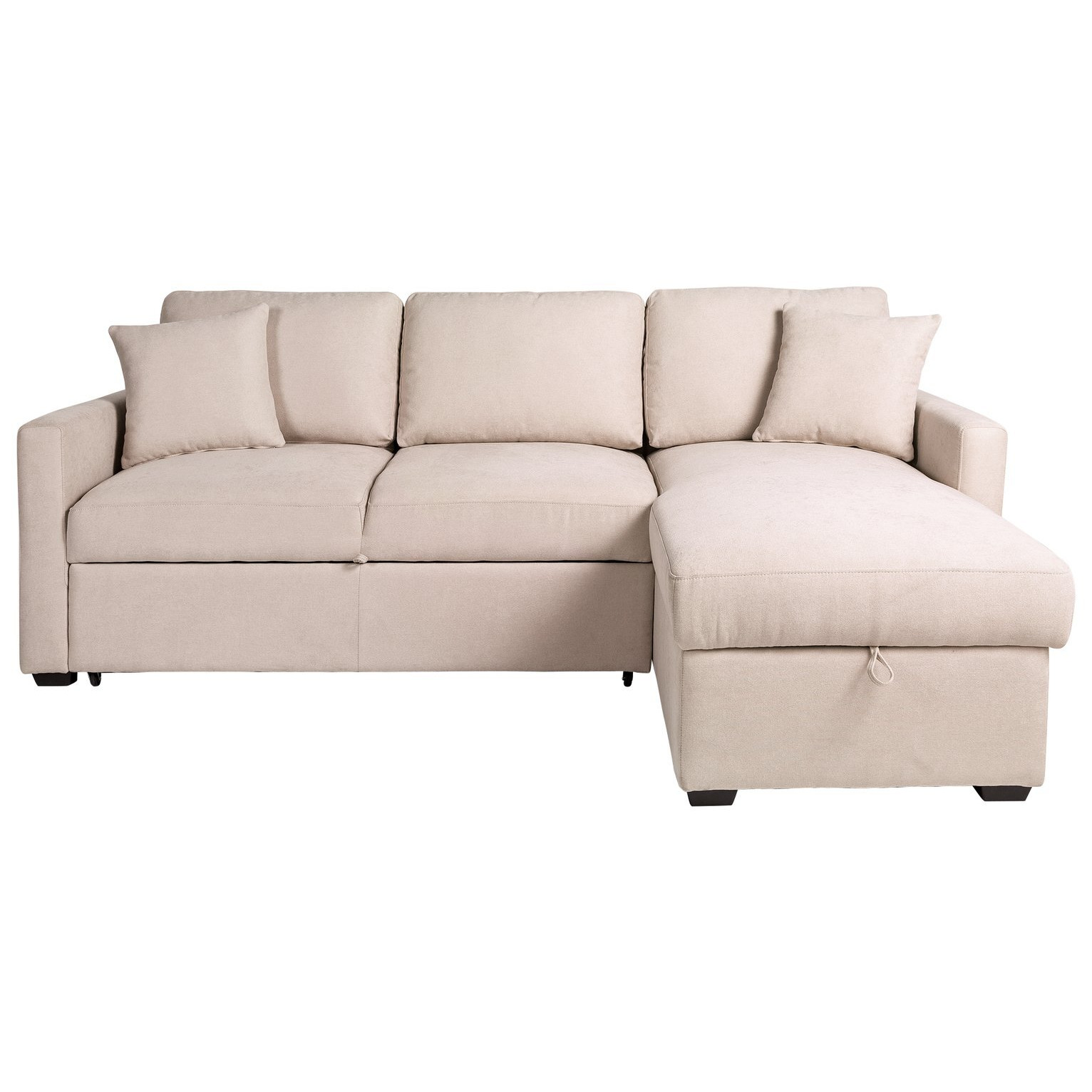 Habitat Reagan Right Hand Corner Chaise Sofa Bed Natural by Argos