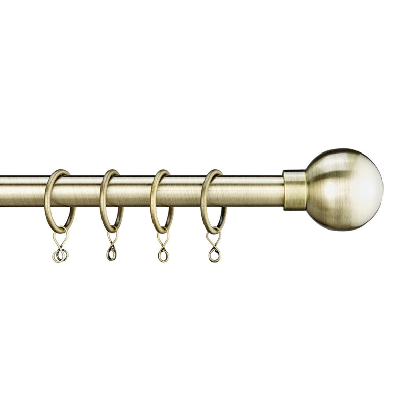 Argos Home Ext Metal Classic Ball Curtain Pole Antiq Brass by Argos