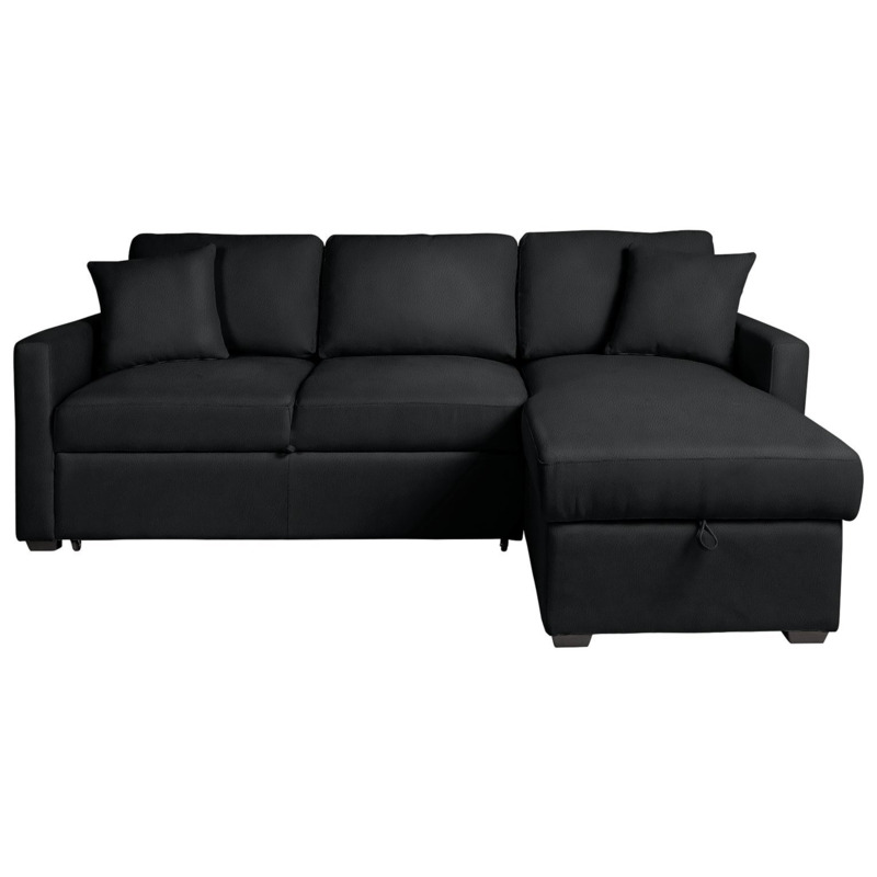 Habitat Reagan Right Hand Corner Chaise Sofa Bed Black by Argos