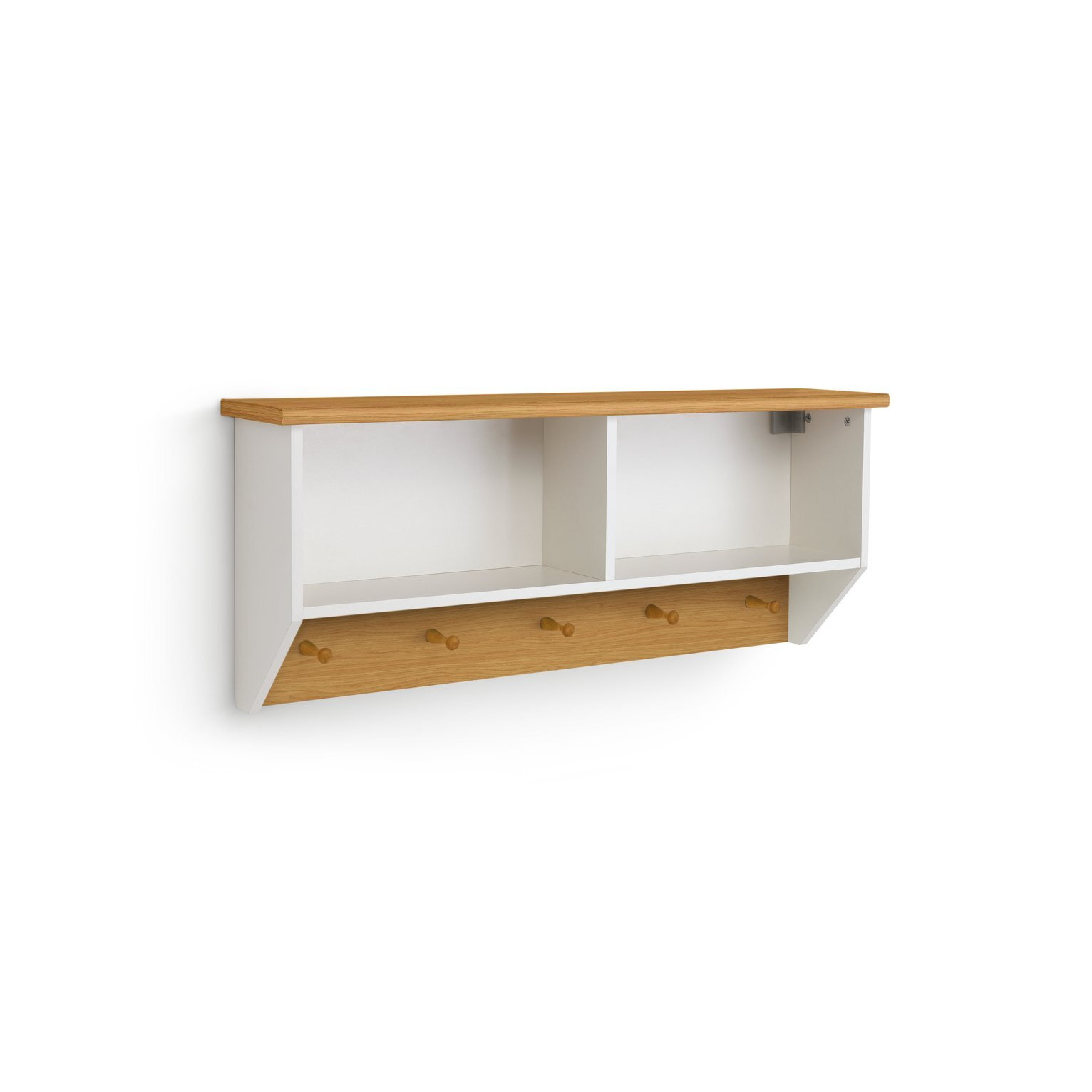 Habitat Winchester Wall Shelf & Coat Hook Cream Two Tone by Argos