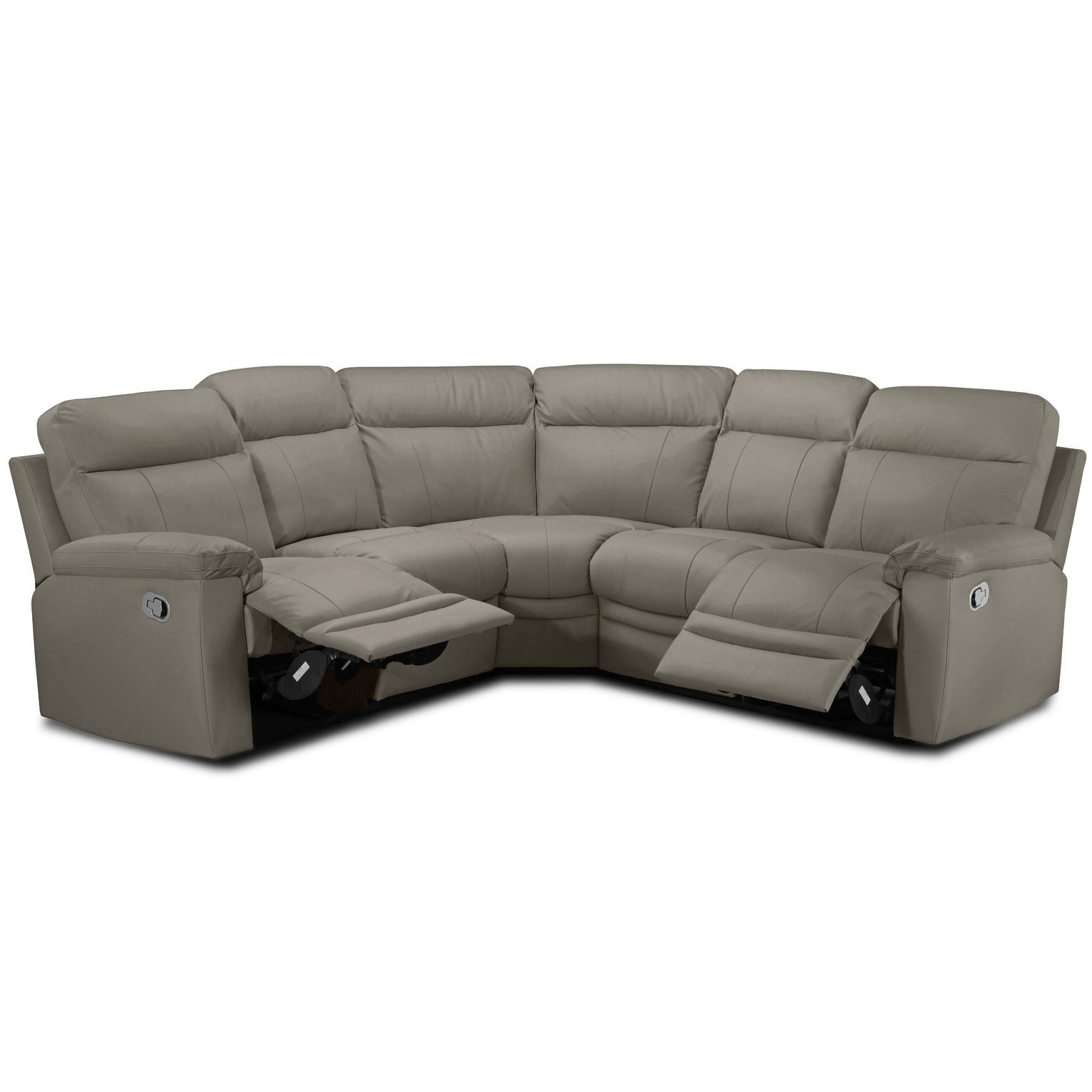 Argos Home Paolo Leather Manual Recliner Corner Sofa Grey by Argos