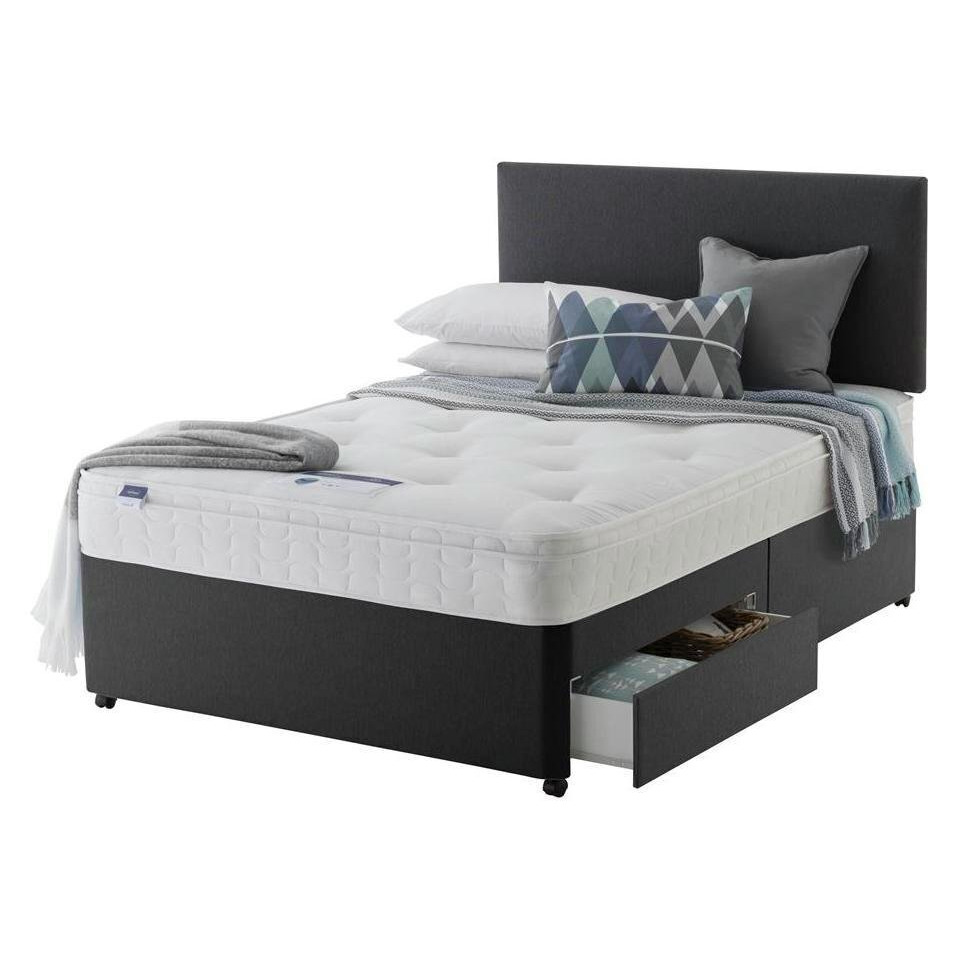 Silentnight Travis Double Ortho 2 Drawer Divan Bed- Charcoal by Argos ...
