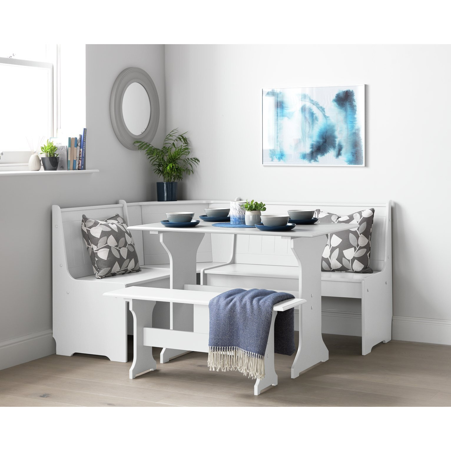 Argos Home Haversham Corner Dining Set & Bench White by Argos