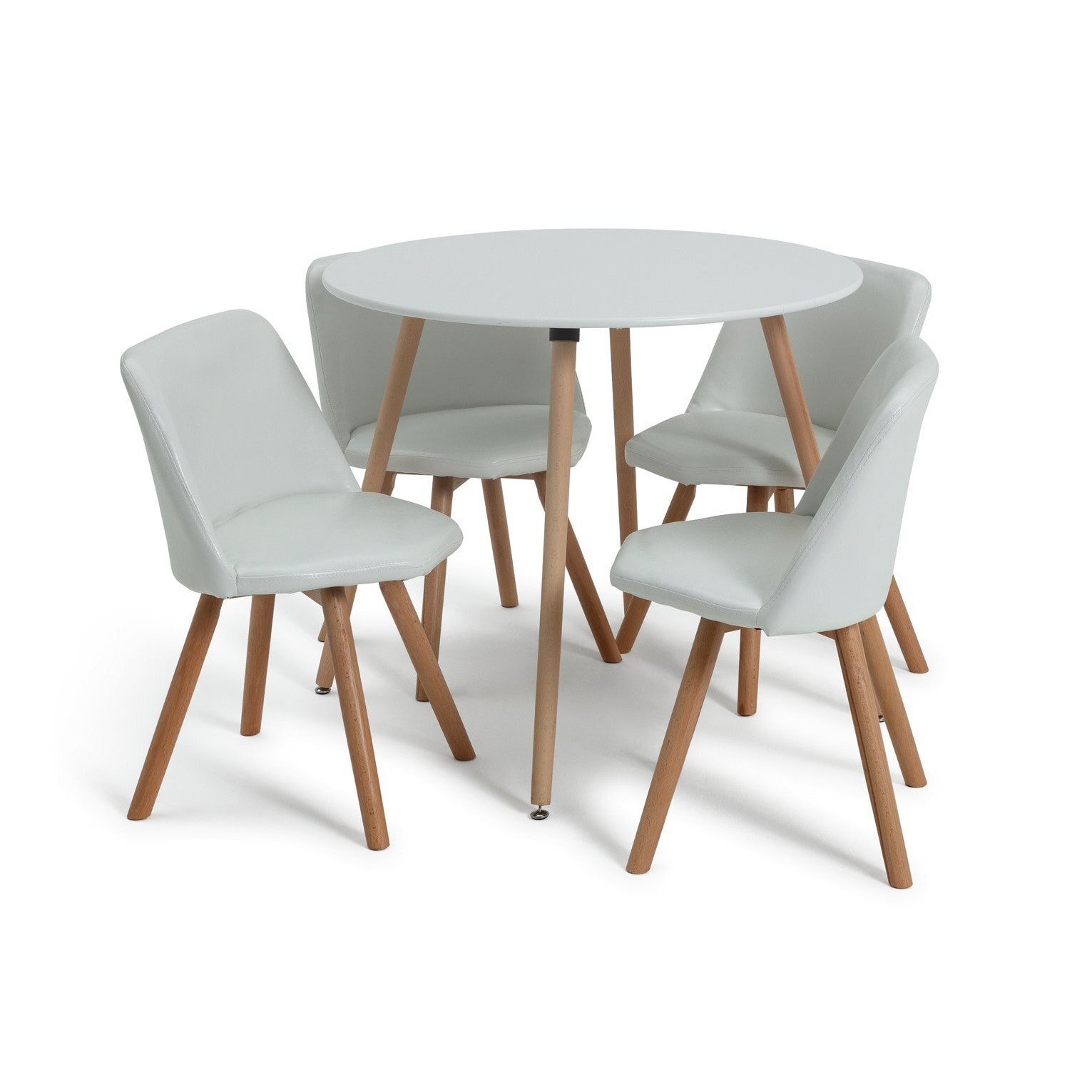 Habitat Quattro White Dining Table & 4 White Chairs by Argos