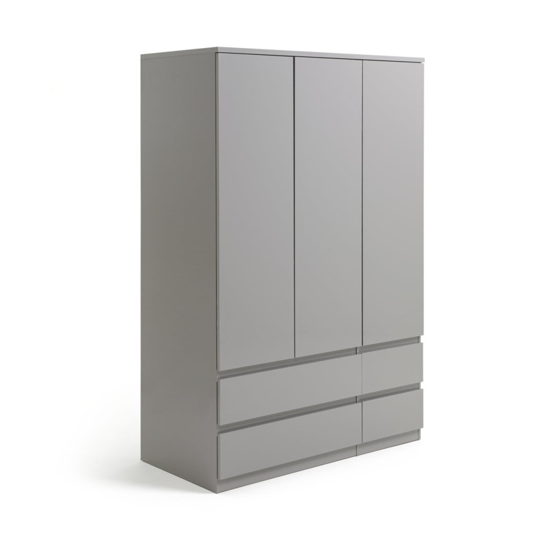 Habitat Jenson Gloss 3 Door 4 Drawer Wardrobe Grey by Argos