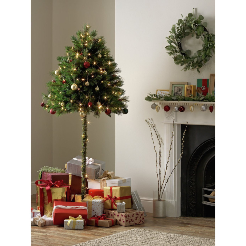 Habitat 6ft Half Parasol Christmas Tree Green by Argos