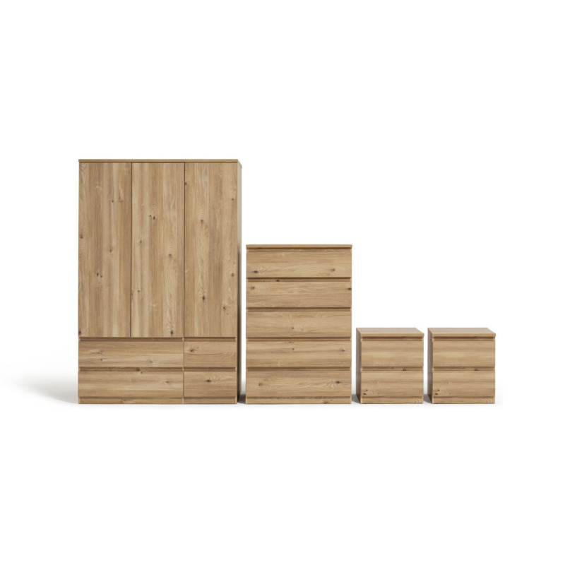 Habitat Jenson 4 Piece 3 Door Wardrobe Set Oak Effect by Argos