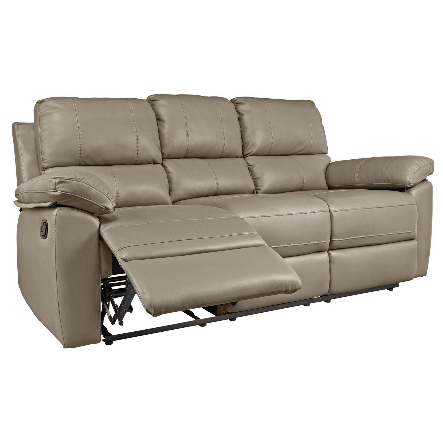 Argos Home Toby Faux Leather 3 Seater Recliner Sofa Grey by Argos