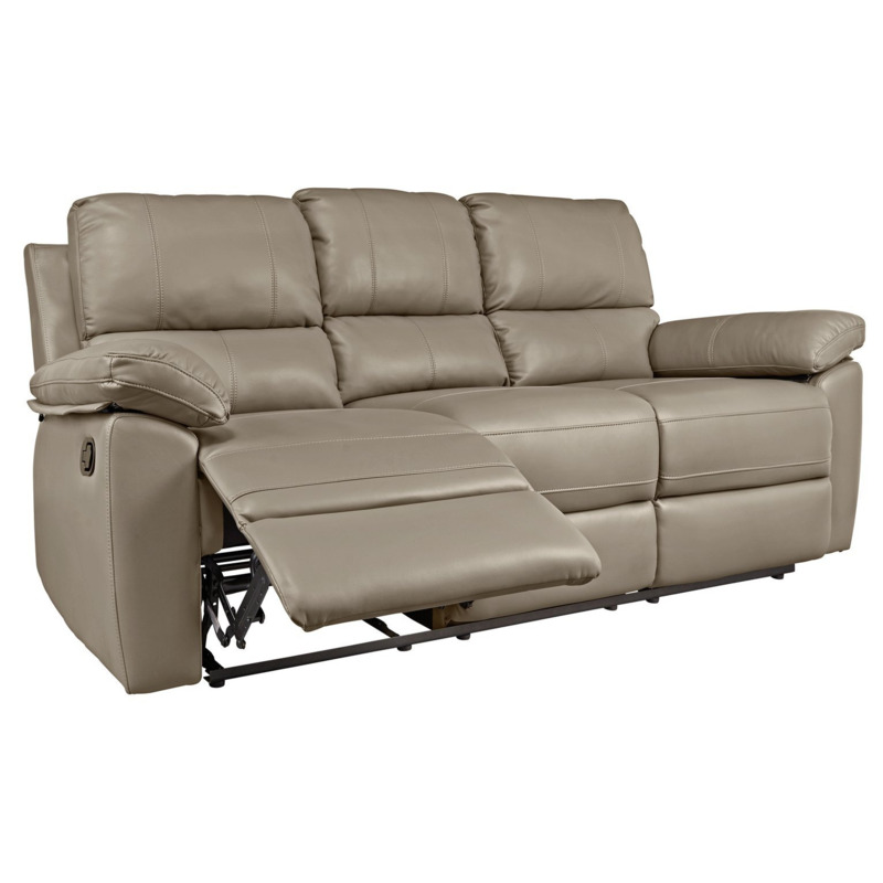 Argos Home Toby Faux Leather 3 Seater Recliner Sofa Grey by Argos