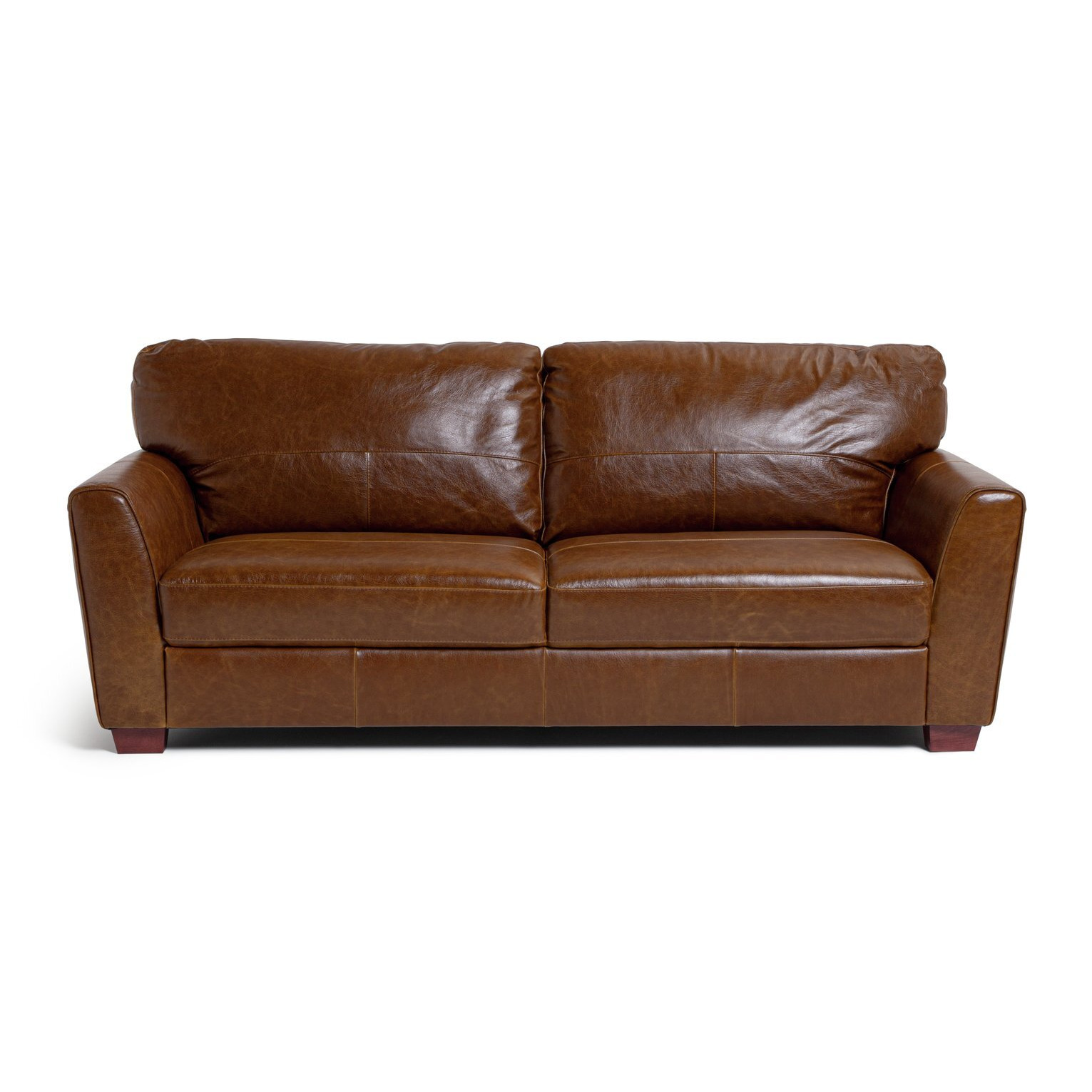 Habitat Milford Leather 4 Seater Sofa Tan by Argos