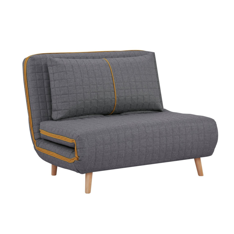Habitat Roma Small Double Quilted Sofa Bed Charcoal by Argos