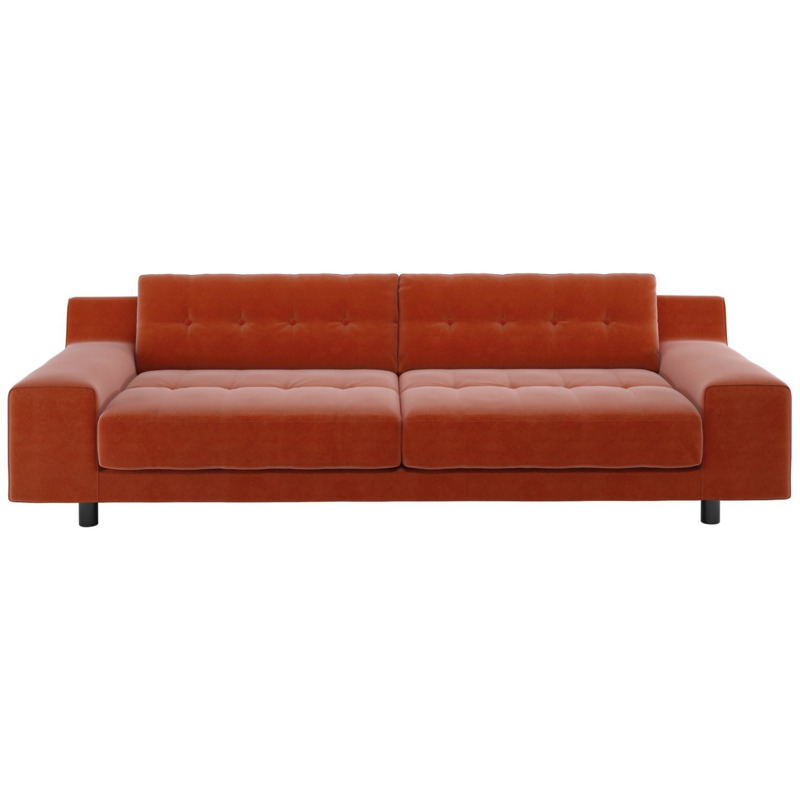 Habitat Hendricks Velvet 4 Seater Sofa Orange by Argos