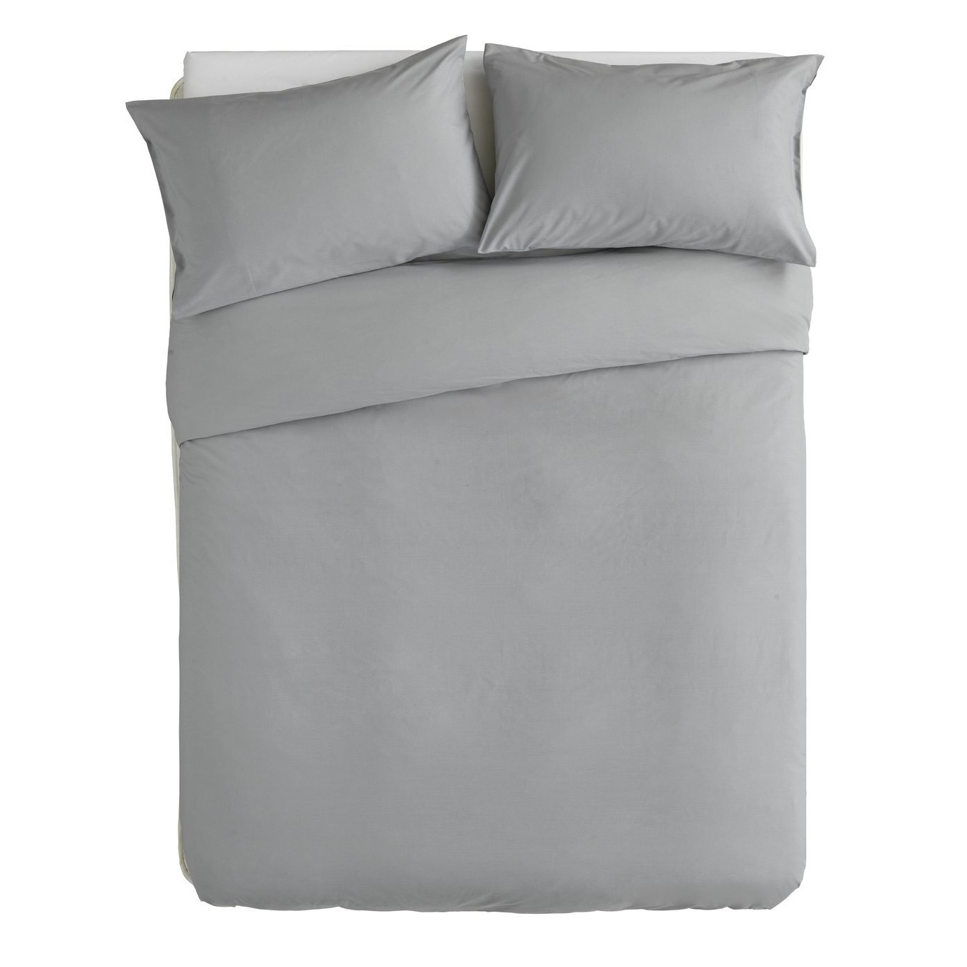 Habitat Cotton Rich 180 TC Plain Grey Bedding Set Double by Argos