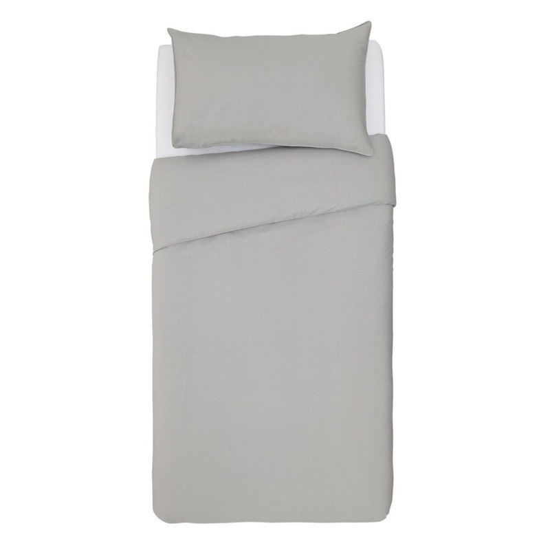 Habitat Cotton Rich 180 TC Plain Grey Bedding Set Single by Argos