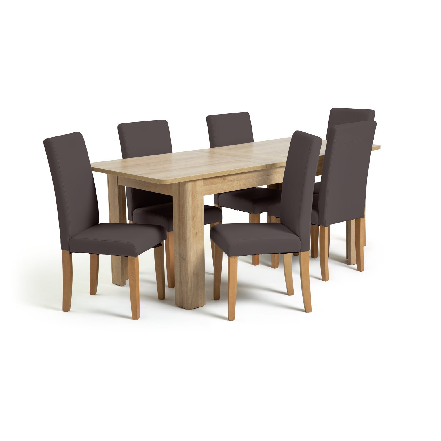 Argos Home Miami Curve Extending Table & 6 Chocolate Chairs by Argos