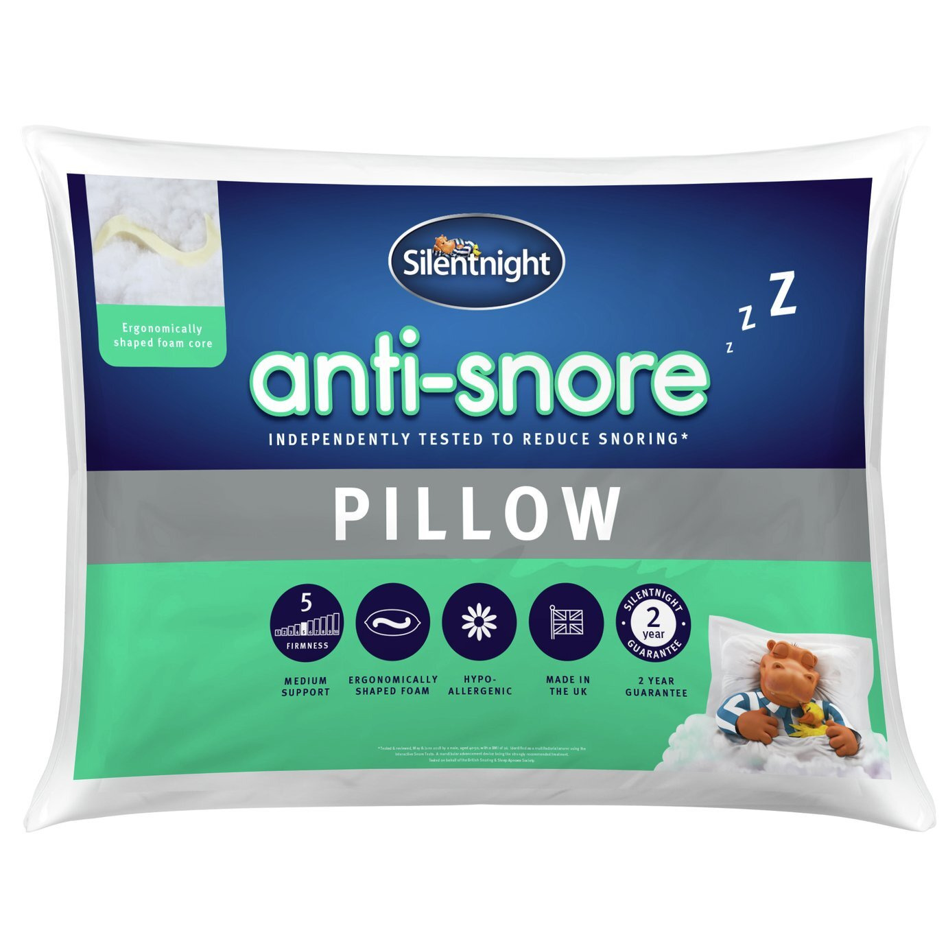 Silentnight AntiSnore Medium/ Soft Pillow by Argos