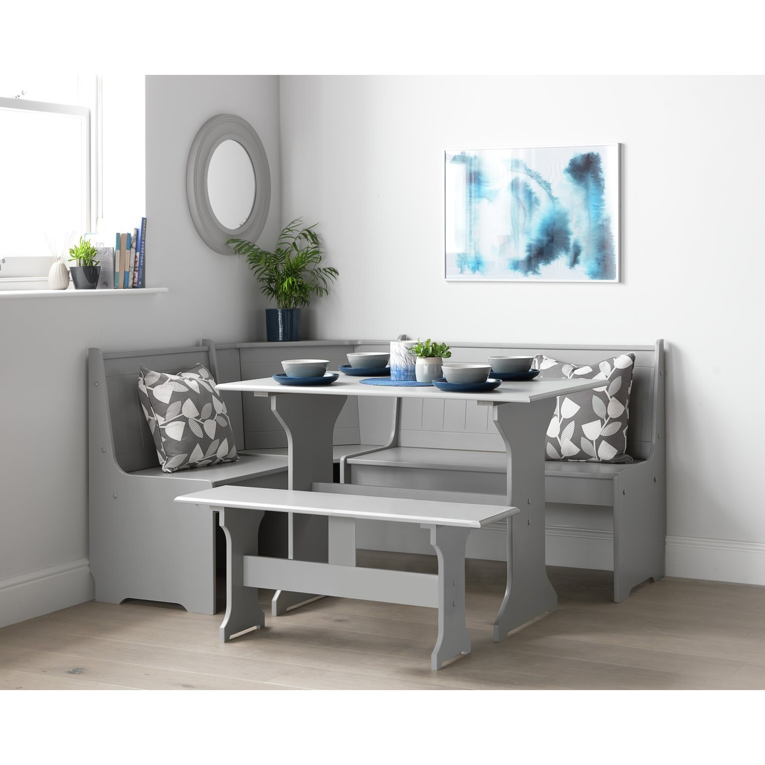 Argos Home Haversham Corner Dining Set & Bench Grey by Argos