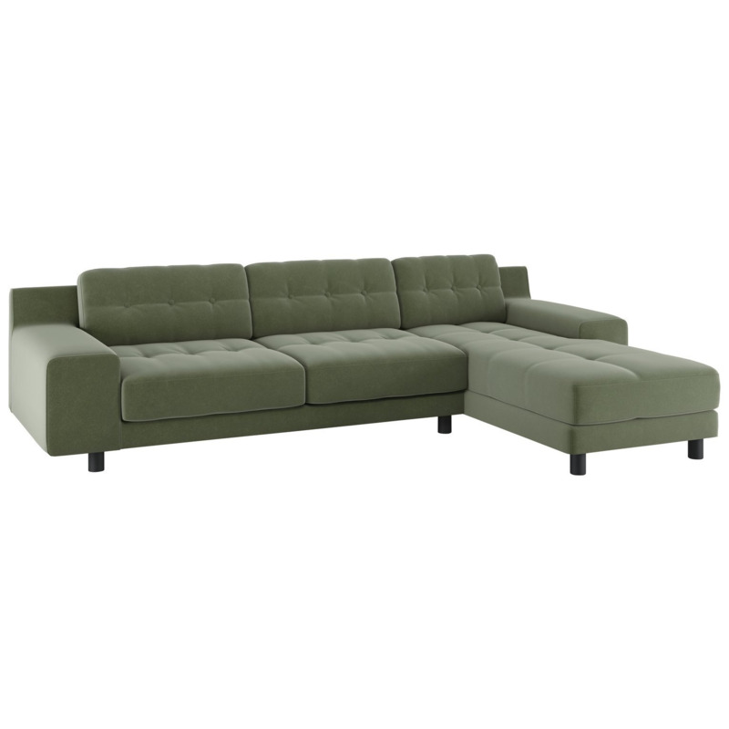 Habitat Hendricks Velvet Corner Chaise Sofa Sage Green by Argos