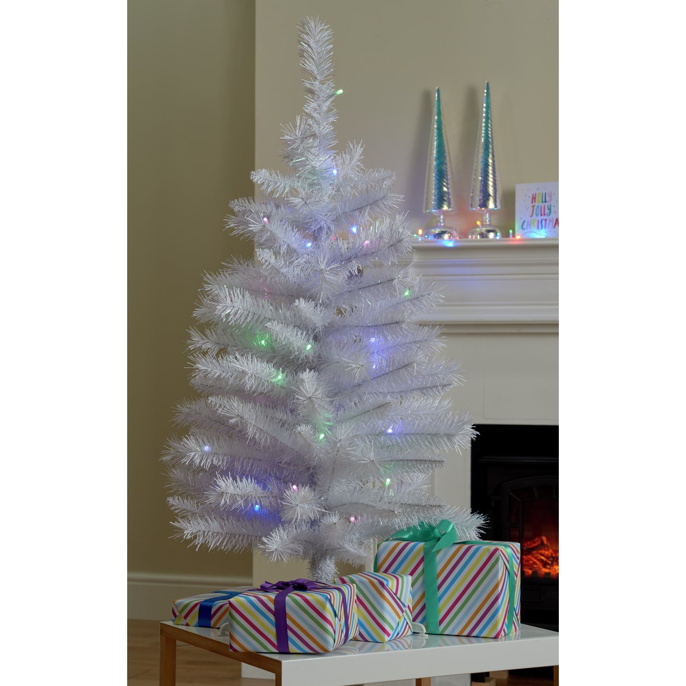 Habitat 3ft PreLit Iridescent Christmas Tree White by Argos
