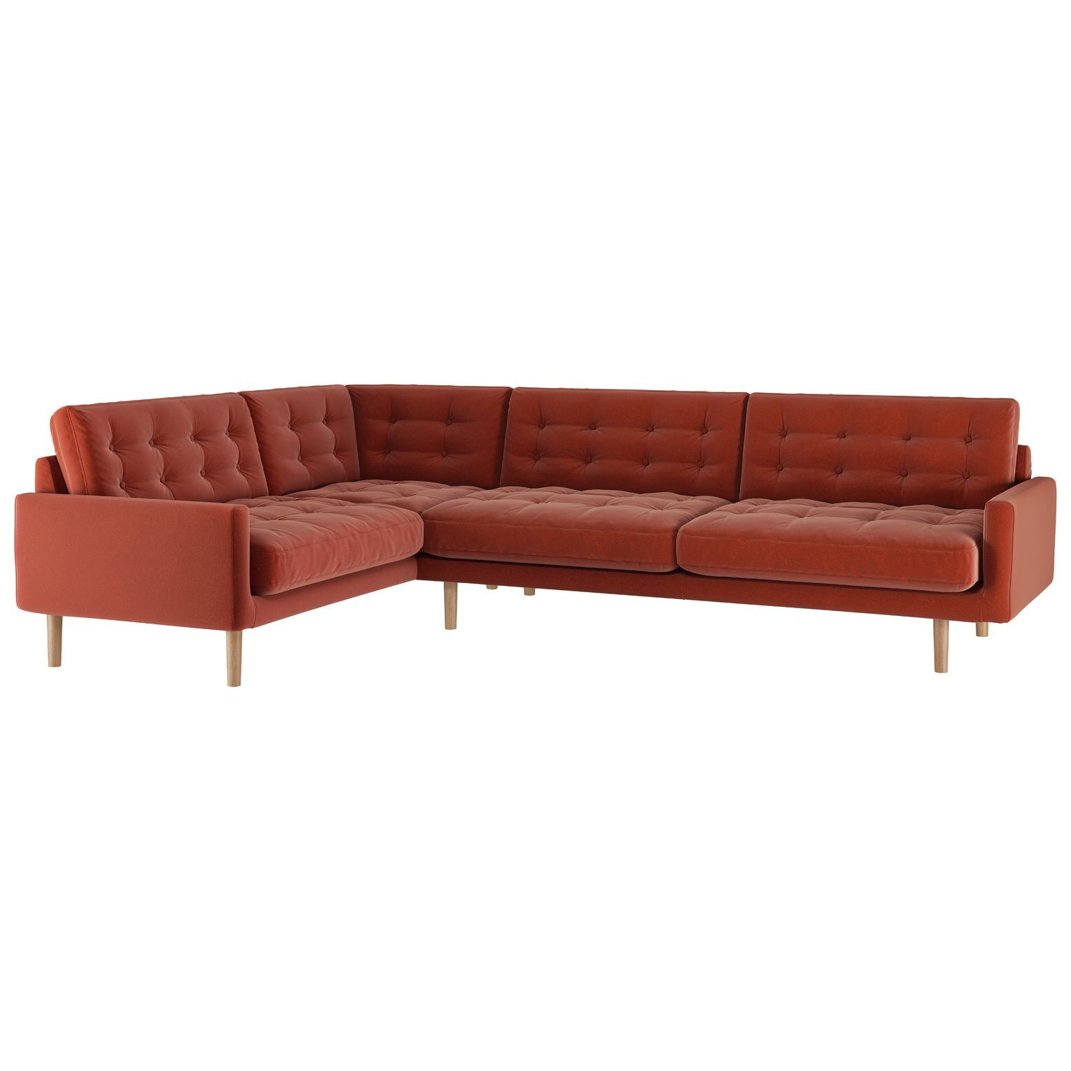 Habitat Fenner Velvet Right Hand Corner Sofa Orange by Argos