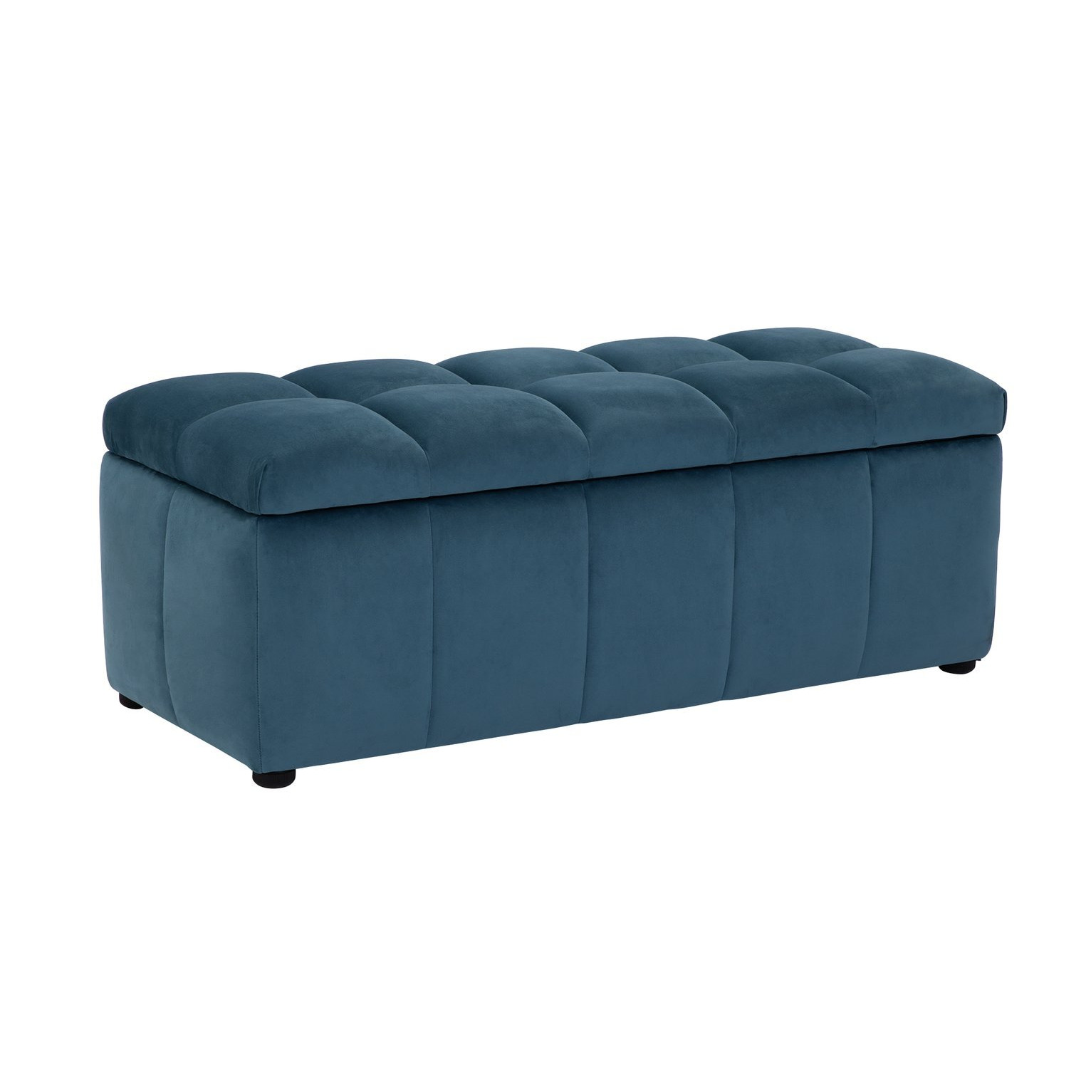 Argos Home Maisie Large Velvet Ottoman - Blue by Argos | ufurnish.com