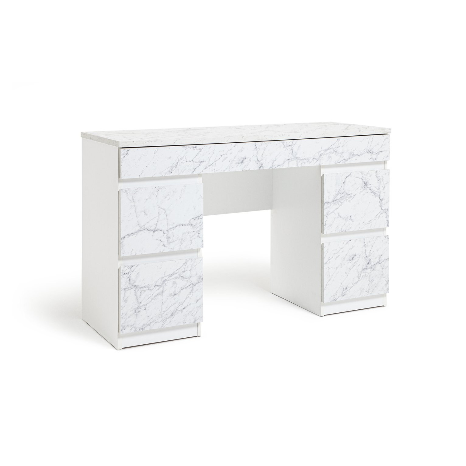 Habitat Jenson 6 Drawers Marble Dressing Table White By Argos