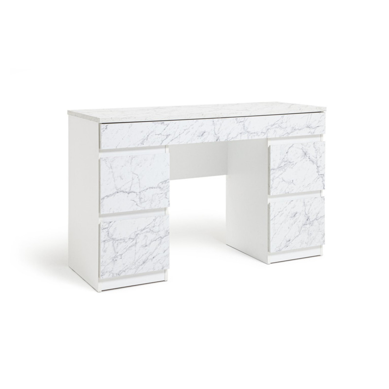 Habitat Jenson 6 Drawers Marble Dressing Table White by Argos