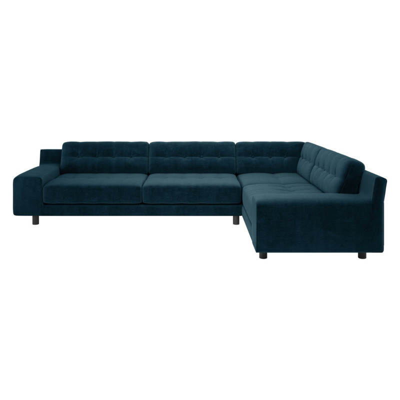 Habitat Hendricks Velvet Left Hand Corner Sofa Ink Blue by Argos