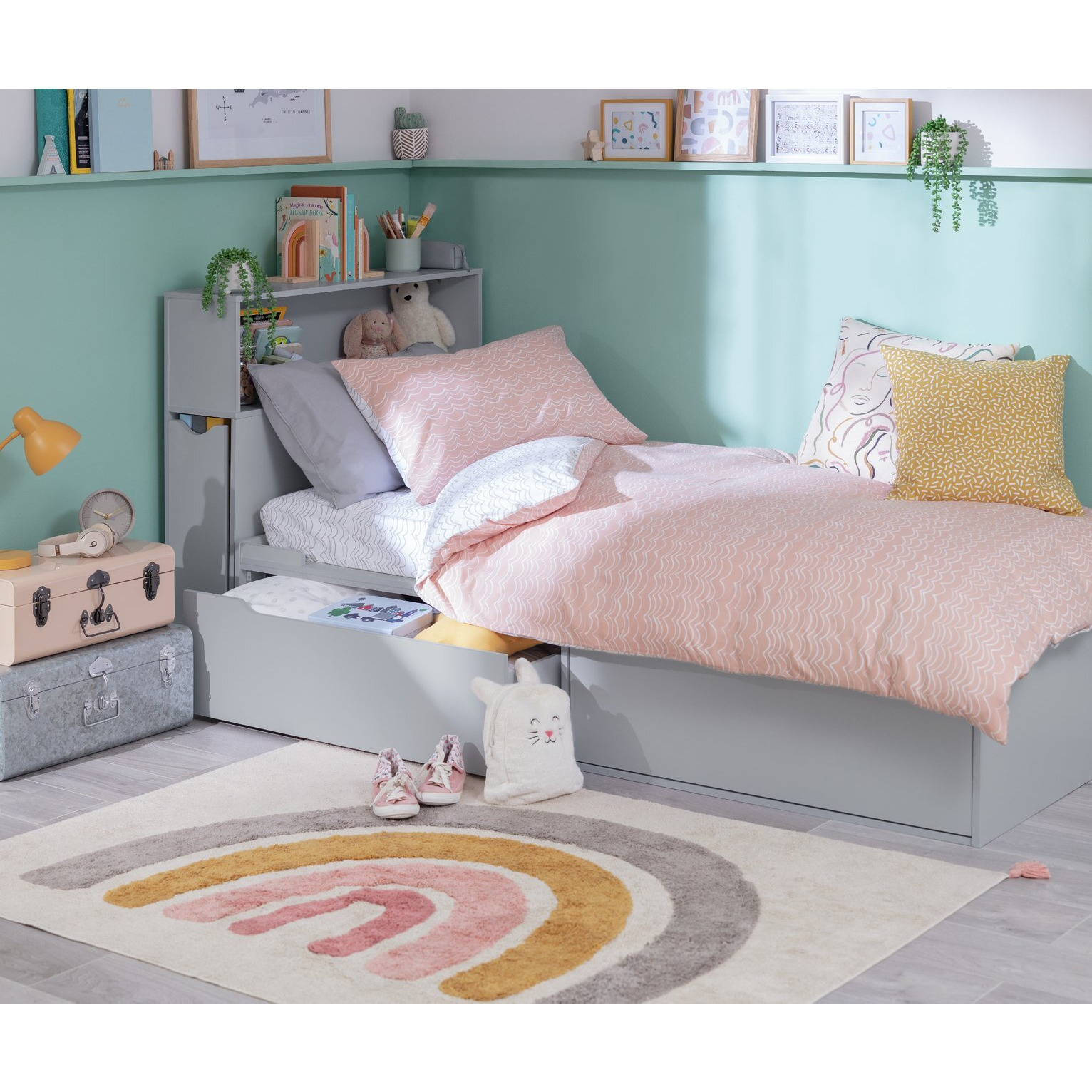 Habitat Lloyd Cabin Bed, Storage Hboard & Mattress Grey by Argos