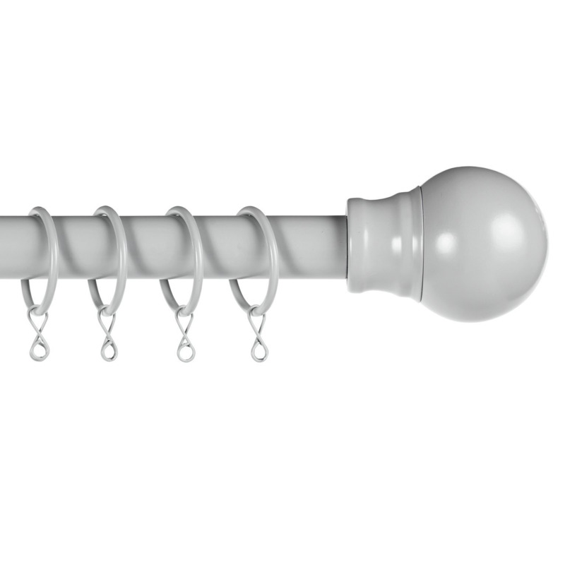 Argos Home Ext Metal Classic Ball Curtain Pole Grey by Argos