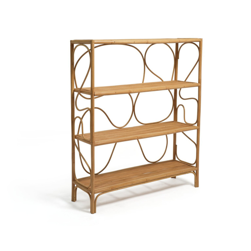 Habitat Rattan Wide Bookcase Natural by Argos