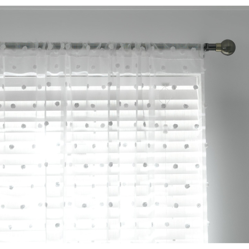 Habitat Pom Pom Sheer Voile Curtain Panel White by Argos