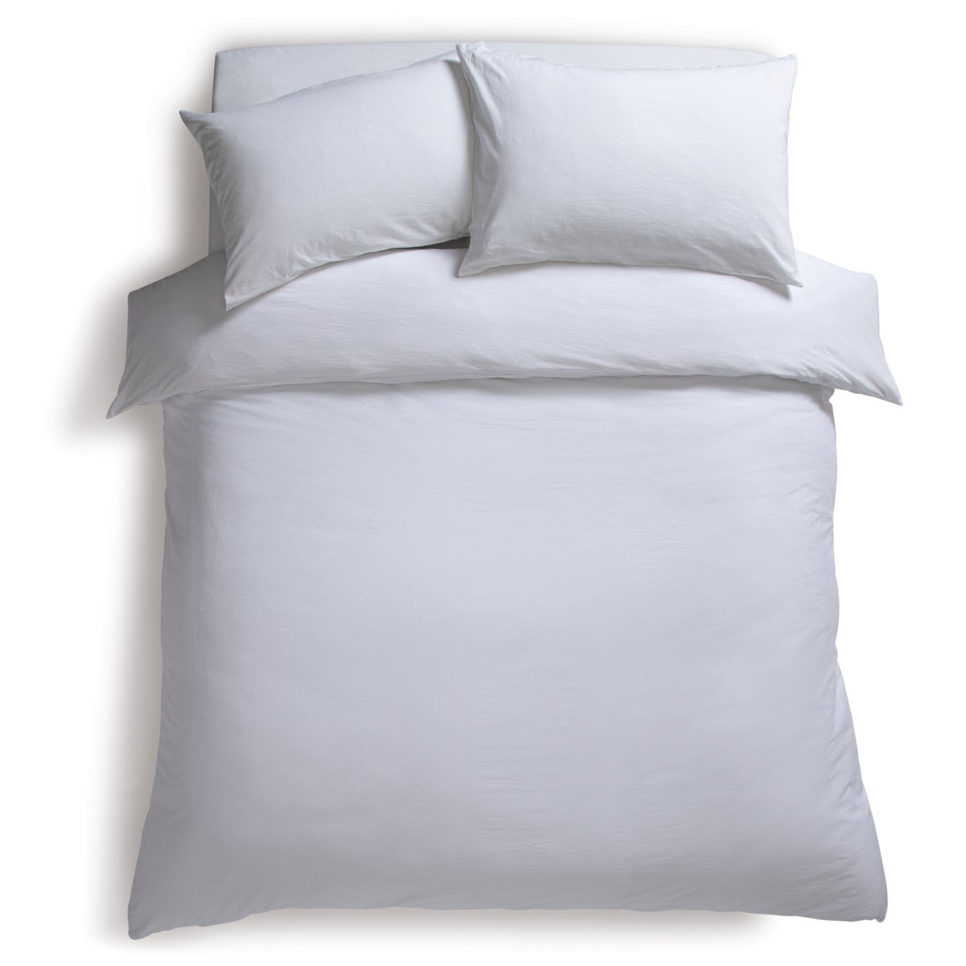 Habitat Stonewashed Cotton Plain White Bedding SetSuperking by Argos