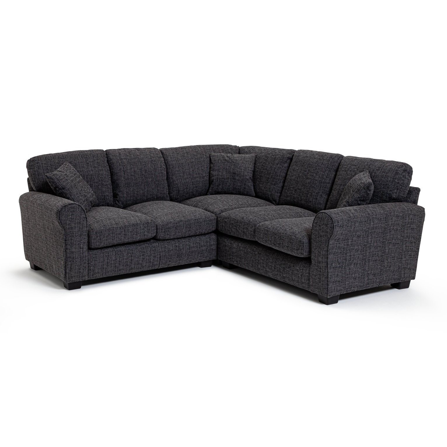 Habitat Lisbon Fabric Corner Sofa Charcoal by Argos